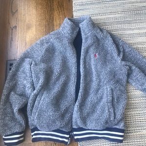 Warm fuzzy polo jacket